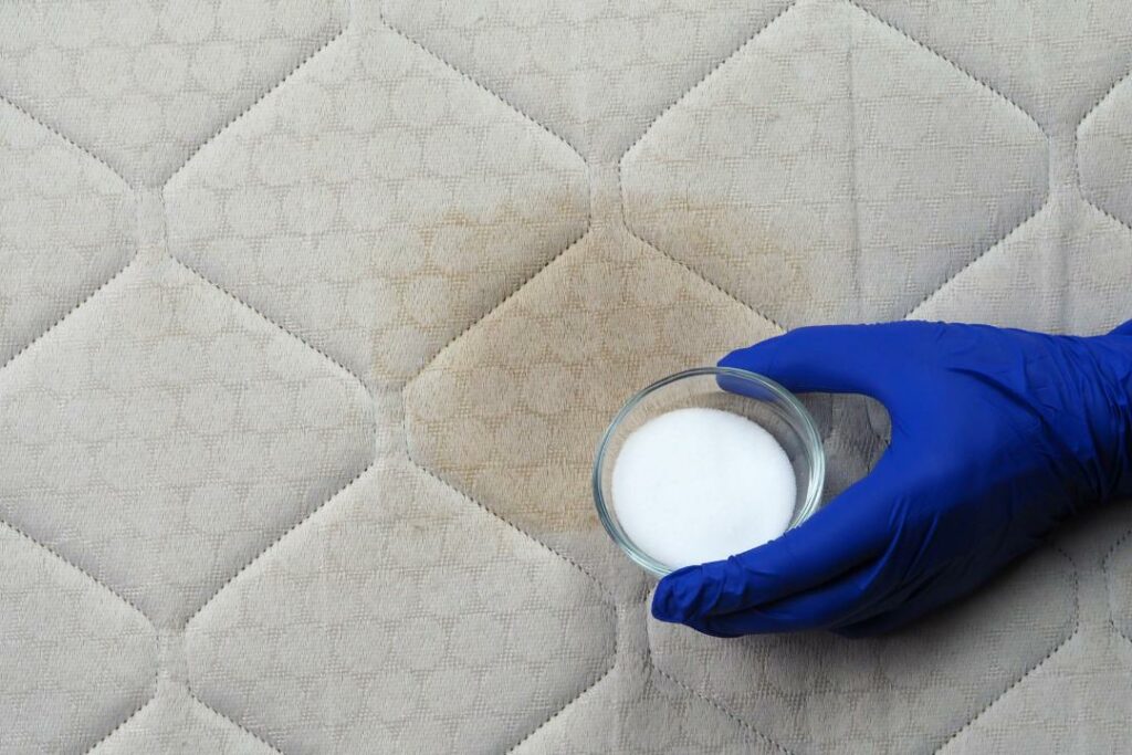 baking soda on mattress stain