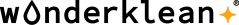 WonderKlean logo with registered mark wo (black)